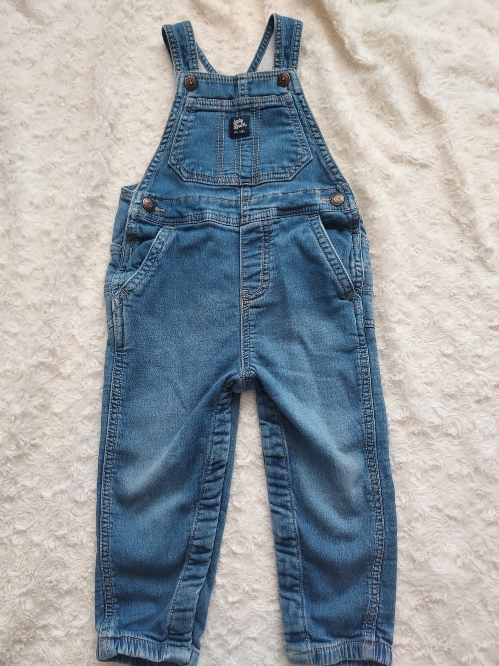 Osh Kosh Baby B'gosh Kids Blue Denim Overalls Adjustable Straps 24mo Farmer